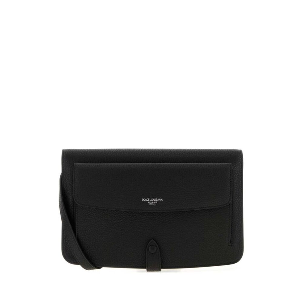 Dolce & Gabbana Men Black Leather Clutch